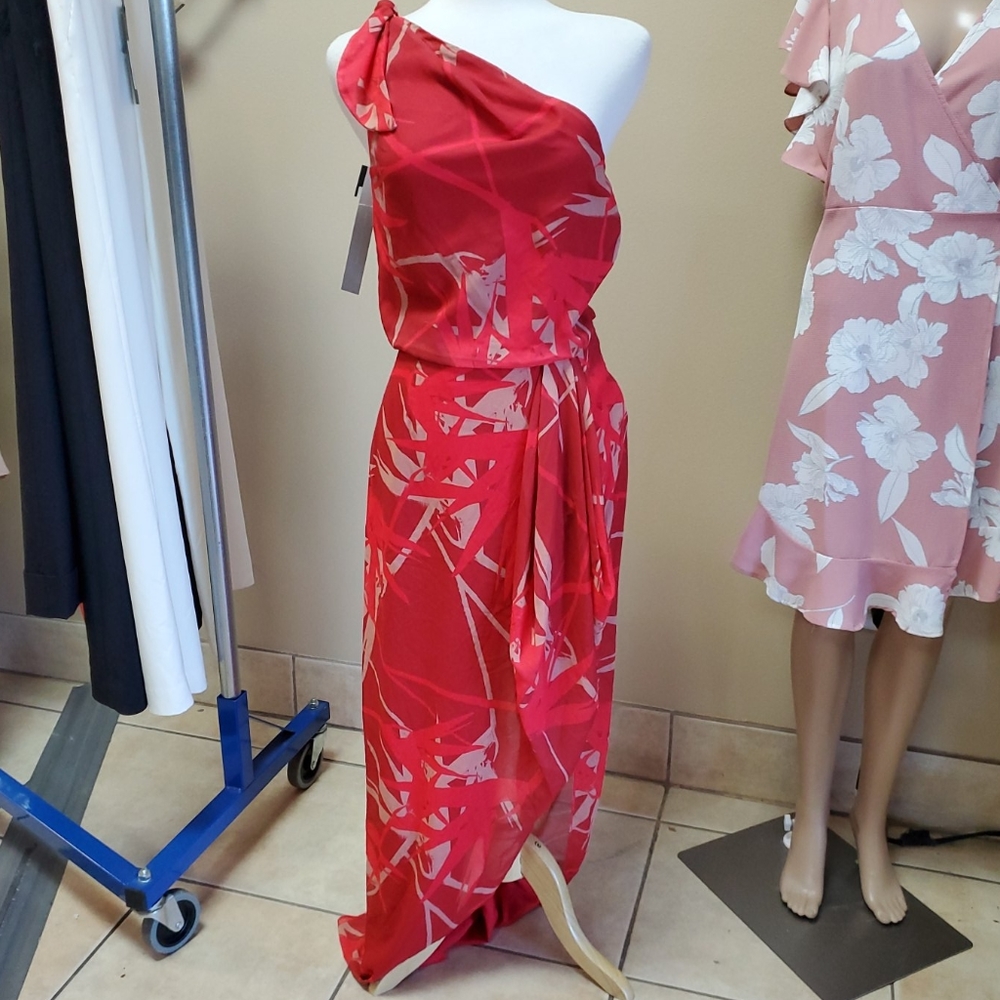 New Halston Heritage One Shoulder Dress - Picture 1 of 7